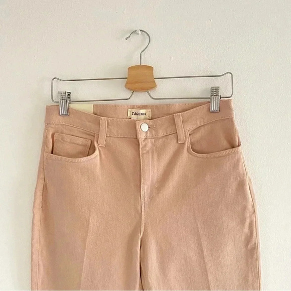 L'AGENCE Sada High Rise Cropped Straight Jeans in Dusty Pink Sz 28, 32 - Picture 3 of 10